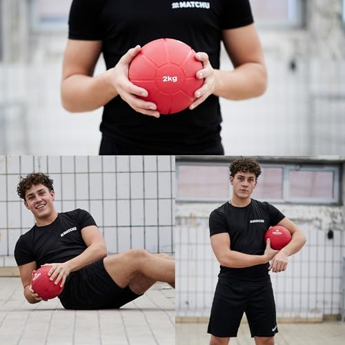 MATCHU - Médecine Ball - Medicine Ball - - Caoutchouc Solide - Disponible en 1, 2, 3, 4 et 5 KG - Disponible en Jaune, Rouge, Vert, Bleu, Noir – Image 6