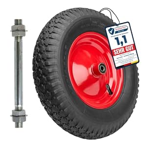 Garronda 4.80/4.00-8 Schubkarrenrad Luftreifen Schwarz-Rot GD-0163