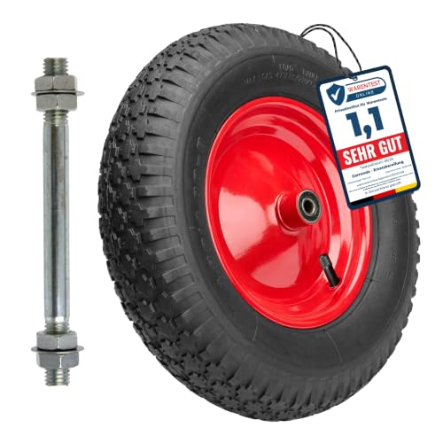 Garronda 4.80/4.00-8 Schubkarrenrad Luftreifen Schwarz-Rot GD-0163