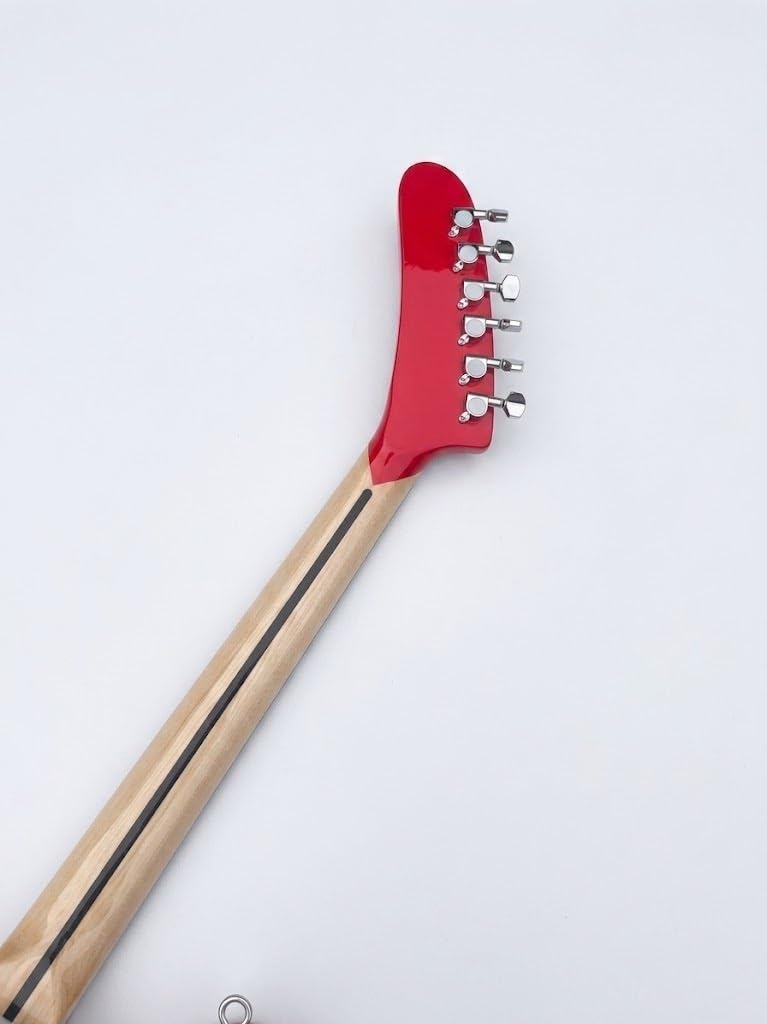 Chitarra elettrica a corpo solido, stile tributo heavy metal a strisce rosse con tremolo bloccabile, 6 corde full size for hard rock (Guitarra Eléctrica)
