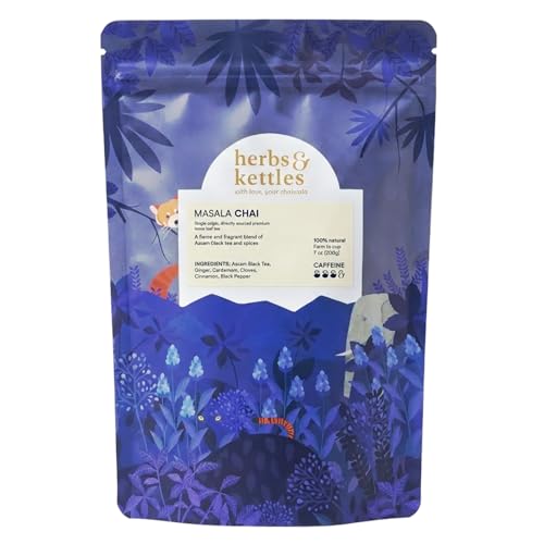 Image of Herbs & Kettles Refill - Masala Chai - 7 oz (200 g) | Single-Origin Assam Black Tea with Ginger, Cardamom, Cinnamon & Cloves | Traditional Spiced Chai | Hot or Iced Tea
