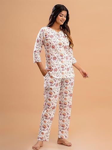 Image of feranoid Women Full Sleeves Cotton Nightsuits