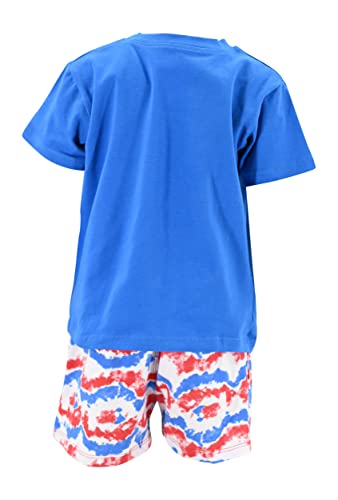 Image of Boys 2pc Shorts Set Outfit Short Sleeve Shirt with Bold Applique Print and Shorts
