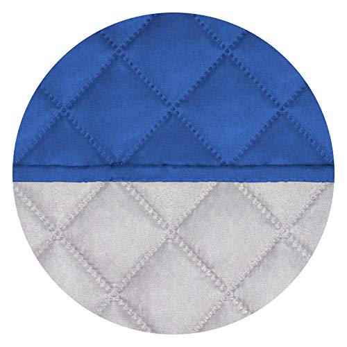 Image of PureFit Reversible Quilted Sofa Cover, Water Resistant Slipcover Furniture Protector, Washable Couch Cover with Non Slip and Elastic Straps for Kids, Pets (Loveseat, Classic Blue /Ivory)