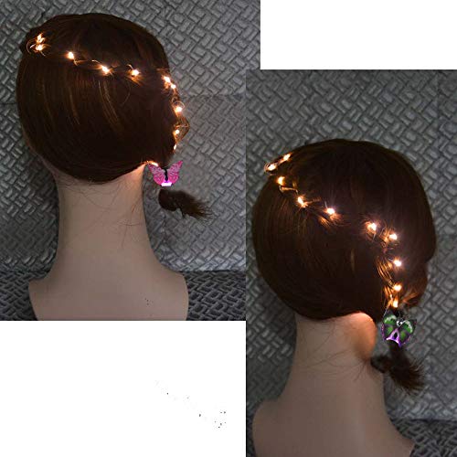2pcs Girls Glow DIY Hair LED Lights String Blinking Hair Styling Tools Braider Weaving Braids Party Birthday Gift3