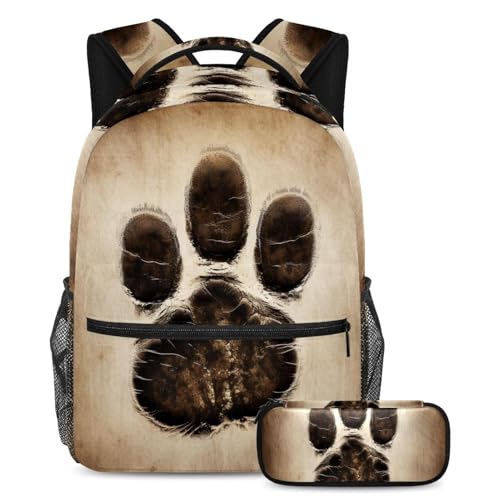 Ensemble cartable motif pattes de compagnie pour une rentrée scolaire joyeuse