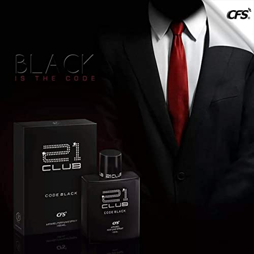 Image of FRASIYON 21 CLUB Code Black Perfume for Men| 100ml | Long Lasting Eau De Parfum | Bold Masculine Scent for Casual, Date & Nightlife | Premium Fragrance