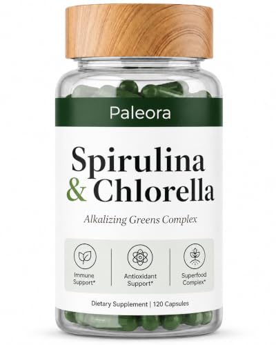 slimsoda Paleora Spirulina & Chlorella Capsules, 120 Count