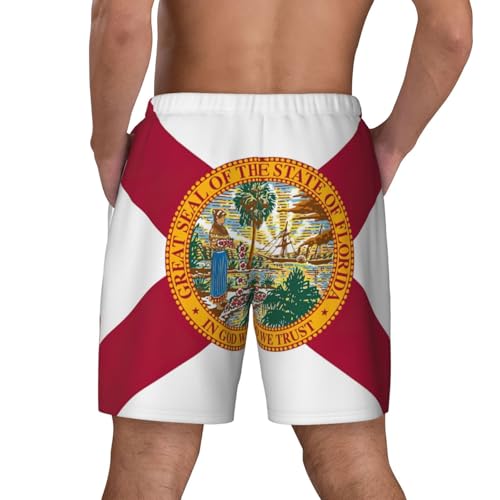 Short de bain pour homme imprimé drapeau de la Floride pour le surf d'été