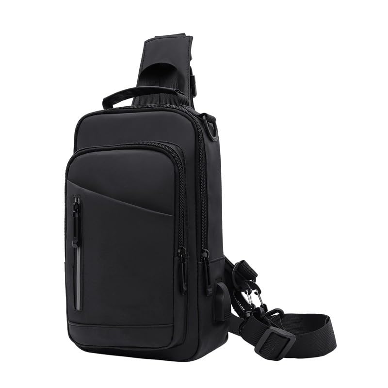 Image of Handcuffs Unisex Crossbody Sling Bag Waterproof Polyester Slim Chest Backpack Men's Shoulder Bag Leisure Travel Handbag Hard Shell Anti-Theft Chest Bag