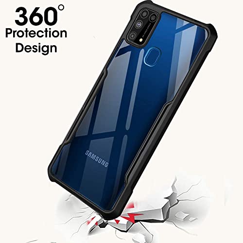 Image of WOW IMAGINE Shock Proof Clear Protective Back Case for Galaxy M31 / F41 / M31 Prime - AirEDGE Technology | 360 Degree Camera Protection | Transparent Hybrid Back Case - Black
