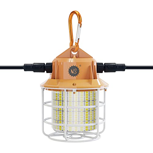 60W Led Temporary Work Light 8700 Lumens 5000K Construction Lights with Stainless Steel Protective...