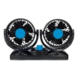 Ventilador De Cabeça Dupla Do Carro Veículo Automóvel Dc 12v Rotação 360°