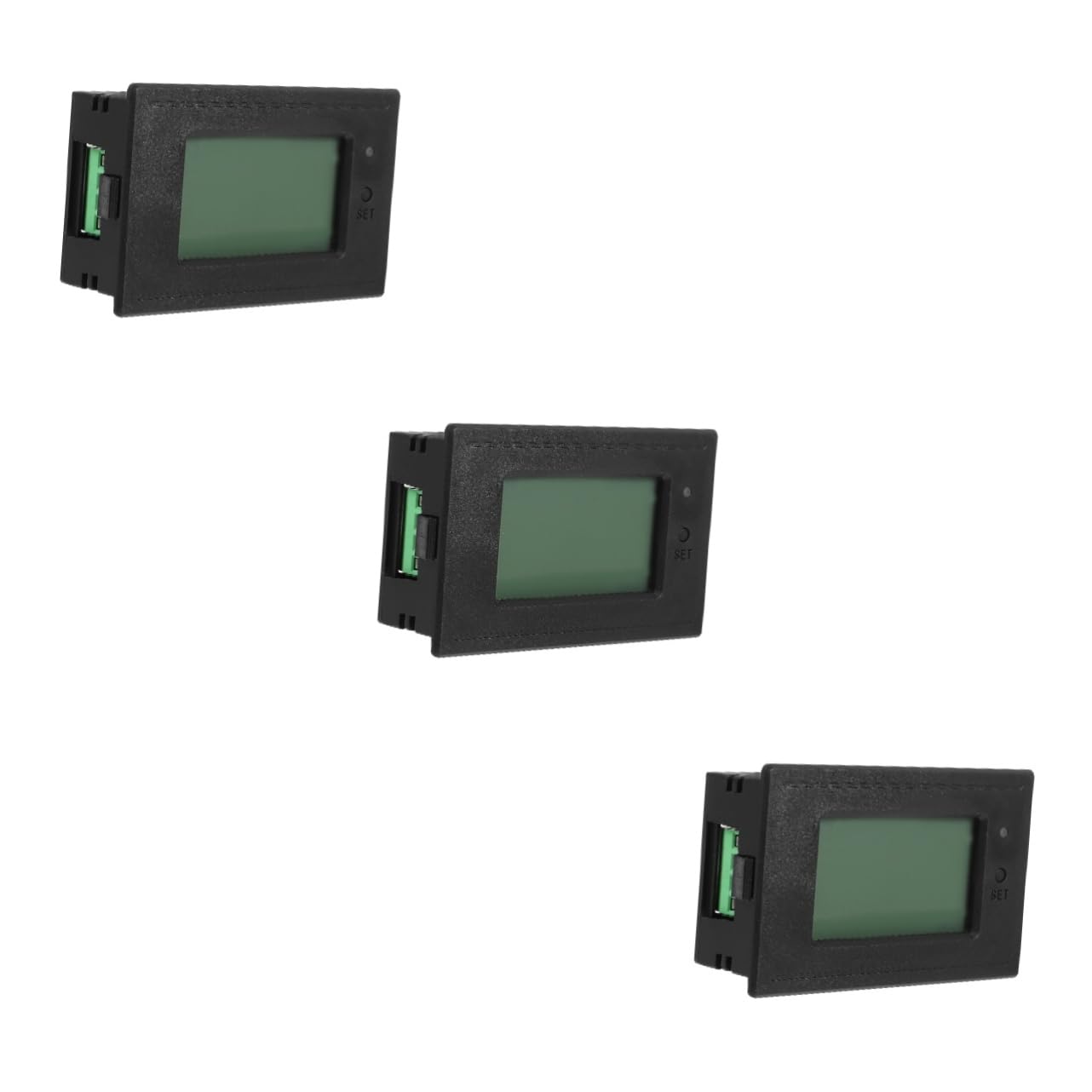 Angoily 3pezzi Misuratore Lcd Per Monitoraggio Controllo Volt e Consumo Facile Installazione Elettrodomestici