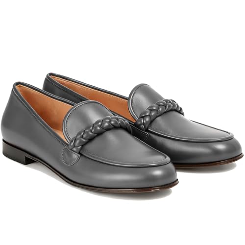 Image of MOOMMO Women Comfortable Suede Loafer Flats Round Closed Toe Slip On Penny Loafers Knitted Strap Oxford Loafer Shoes for Office Ladies Work Daily Casual Club Driver Flats Spring Elegant 4-11 M US