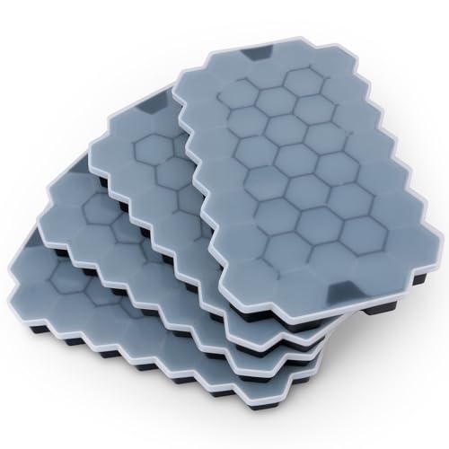 Image of BIDFUL Ice Cube Trays for Freezer with Lid Silicone Ice Cube Tray with Lid for Small Ice Cube Molds,Easy-Release Reusable Ice Cube in Ice Bucket for Iced Coffee Cup