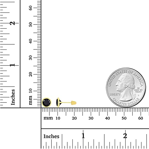 Solid 14K Gold Hypoallergenic 6mm Round Solitaire Birthstone Bezel Screw Back Stud Earrings4