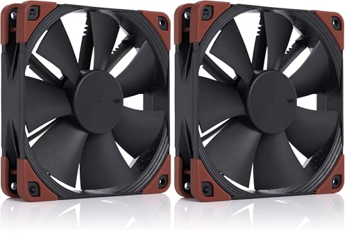 Image of Noctua NF-F12 iPPC 3000 PWM, Heavy Duty Cooling Fan, 4-Pin, 3000 RPM (120mm, Black) (Pack of 2)