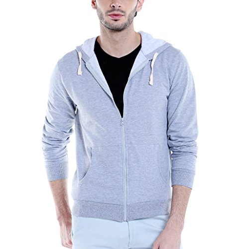 Image of Campus Sutra Men's Regular Fit Zipper Sweatshirt with Hoodie for Winter Wear | Full Sleeve | Cotton Sweatshirt | Casual Sweatshirt for Men|Western Stylish Sweatshirt for Man