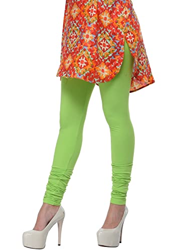 Image of Frenchtrendz Women's Cotton Spandex Stretchable Mid Rise Slim Fit Churidar Leggings Pull On