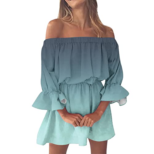Robe d'été boho imprimé floral fluide avec manches cloche