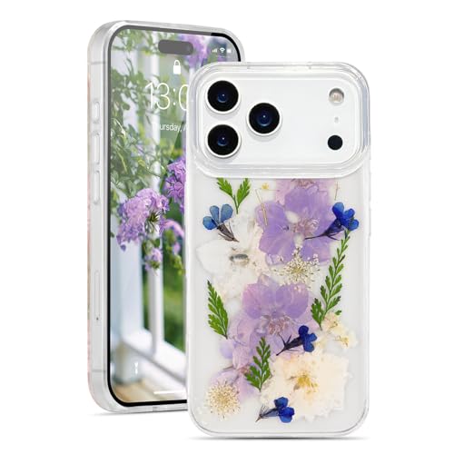 Coque Pro Max fleur séchée transparente étui gel TPU souple rigide antichoc téléphone