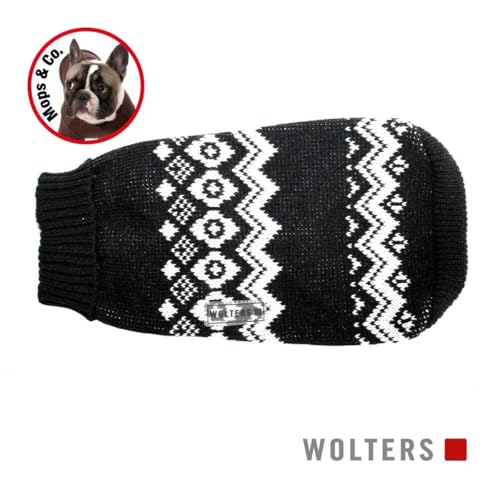 Wolters | Norweger Pulli für Mops & Co. schwarz/weiß | 40 cm