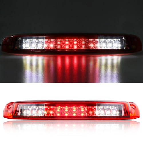 Tresound 3rd Third Brake Light for 1999-2006 Chevy Silverado/GMC Sierra LED Cargo Light High Mount Lamp, Chrome Housing Red Lens