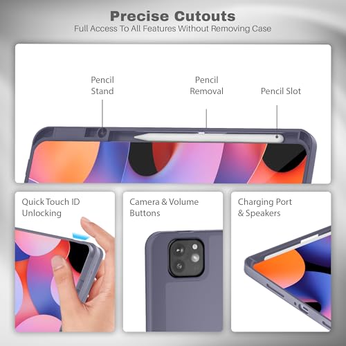 Image of Smart Folio Case Cover for Xiaomi Mi Pad 6 11 inch (2023) with Auto Sleep /Wake Magnetic Closure, Trifold Flip Stand, Pencil Holder| Slim, Lightweight PU Exterior, TPU Back (Grey)