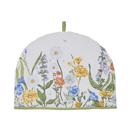 Ulster Weavers - Garden Floral Tea Cosy (35 x 35cm) - 100% Cotton - Charming Teapot Warmer with Meadow Blooms - Vintage Green Floral Kitchen Accessory