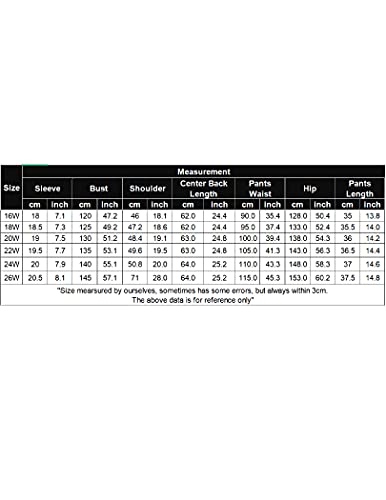 IN'VOLAND Women Pj Plus Size Sleepwear Short Sleeve Tops and Short Pants Pajama Sets 2 Pieces Sleepwear Night Wear Nightgown Classic Black - Image 7