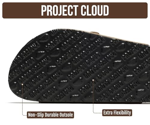Image of Project Cloud 100% Genuine Leather Summer Sandals for Women 2026 - Memory Foam & Cork Footbed Beach Vacation Essentials Womens Sandals Comfortable Lightweight Slides for Women Footwear (Capri)