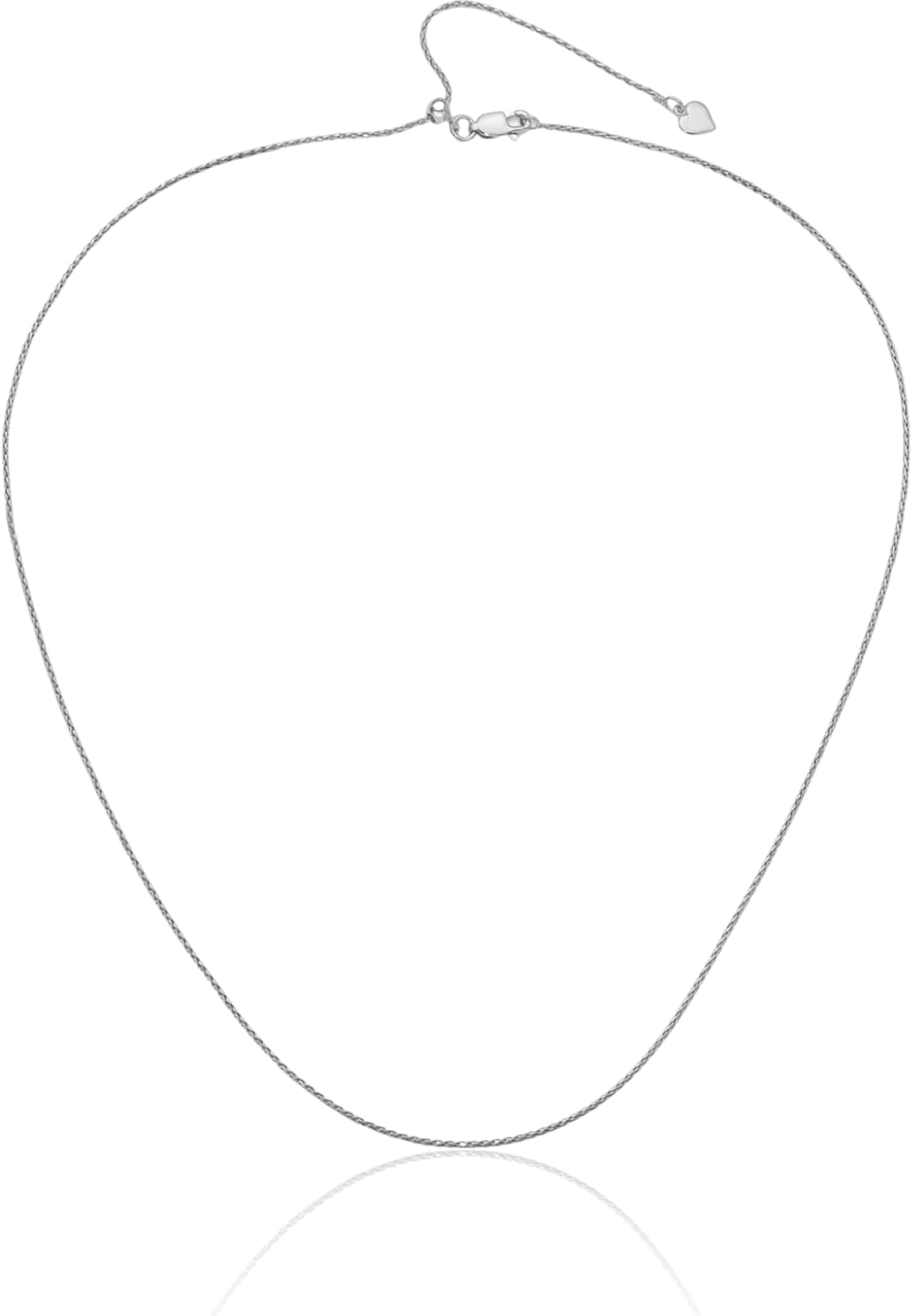 IceCarats 925 Sterling Silver 1.1mm Dainty Spiga Wheat Chain Necklace Diamond Cut