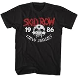 American Classics Skid Row Band New Jersey Adult Long Sleeve 80s Music Vintage Style Graphic T-Shirt (Black, 2XL)