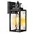 Motion Sensor Outdoor Lights Fixture, Dusk to Dawn Exterior Porch Light Wall Mount with Water-Rippled Glass, Black Modern Outside Wall Sconce Lanterns for House, Garage, Patio, Bulbs Not Included