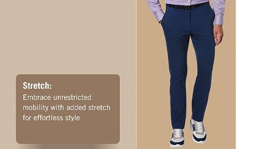 Amazon.com: Perry Ellis Men's Very Slim Solid Dress Pant, with Non-Iron  Fabric, Stretch Pants for Men, Azure, 29W x 32L : Clothing, Shoes & Jewelry