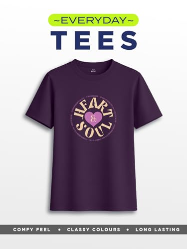 Image of Nobero Women's Graphic Printed T-Shirt | Regular Fit 180 GSM Cotton Tee for Women | Comfortable Round Neck Casual Wear