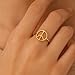 Saanvi Jewellery Simple Gold Filled Plain Open Symbol World Peace Sign Ring With Round Wire Band For Teen Women's | 925 Sterling Silver Peace Sign Handmade Promise Ring
