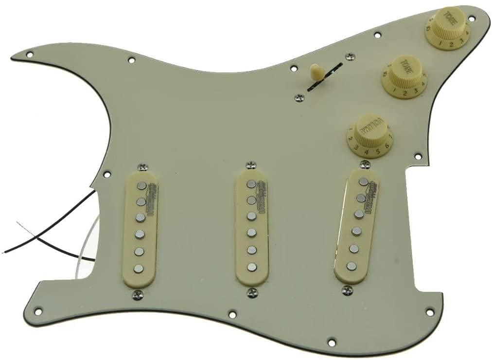Dopro Loaded Guitar Pickguard with Wilkinson Pickups Prewired ST Pickguard for USA/Mexico Made FD Strat Stratocaster Aged White