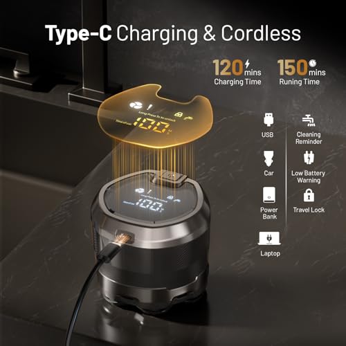 head shaver for bald men 7d electric bald razor - waterproof wet dry shaving - professional grooming kit for balder - rechargeable head shavers for scalpfacebeard