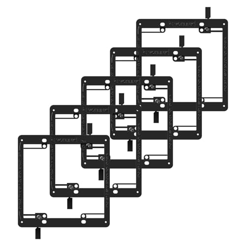 VCELINK 2 Gang Low Voltage Mounting Bracket, Flush Low Voltage Box for Network, HDMI, Coaxial, Speaker, Telephone Cables, Black, 5 Pack