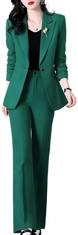 Women' Spring Autumn Suit Two Korean Elegant Casual Jacket Pants Matching Set