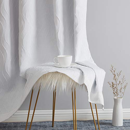 Hlc.me Camden 100% Blackout Winter Heat/Cold 2 Layer Thermal Insulated Energy Efficient & Soundproof Heavy Long Window Curtain Grommet Panels For Living Room & Bedroom, Set Of 2 (50 W X 108 L, White) #TOP6