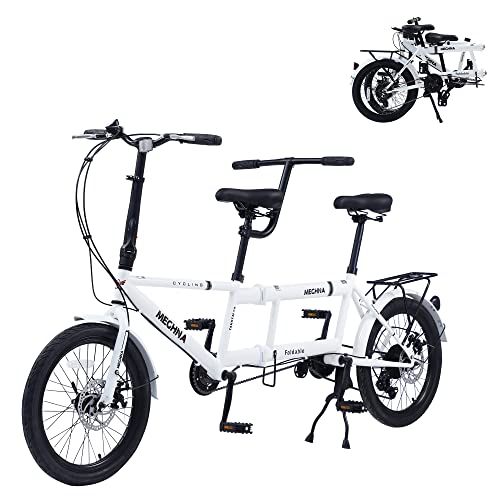GOJLEX Foldable Tandem Bike, 20”City Tandem Folding Bicycle, 7-Speed...