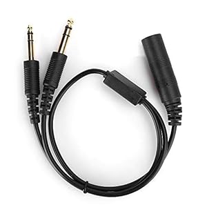 Handmicrofoonadapter 60 cm, 0,65 cm / 0,5 cm stekkerconverterkabel Robuuste, afgeschermde standaard dubbele stekker voor…