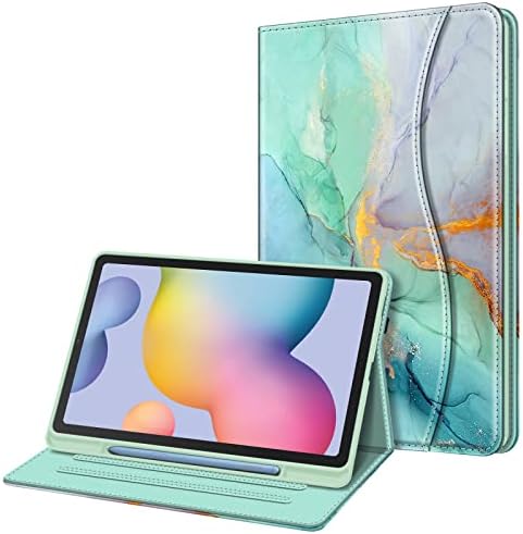 FINTIE Case for Samsung Galaxy Tab S6 Lite 10.4 Inch 2022/2020 (Model SM-P610/P613/P615/P619) with S Pen Holder, Multi-Angle Viewing Folio Stand Cover with Pocket, Auto Wake/Sleep, Lilac Marble
