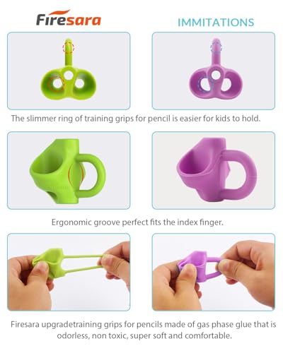 Firesara Training Grips, Original Breakthrough Assorted Writing Aid Grip Trainer Posture Correction Finger Grip for Kids Preschoolers Children Adults Special Needs for Lefties or Righties(4PCS)