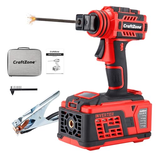 Image of CraftZone Portable Handheld Welder | 20-135A High Power IGBT Stick Welding Machine | Digital Display | Auto Voltage Compensation | Compact Arc Welder for DIY | On-Site Repairs