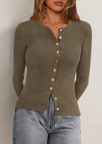 PRETTYGARDEN Women's Fall Lightweight Cardigan Sweaters,Sage Green,S — view 4