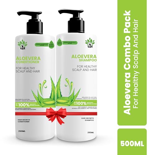Image of GIR Aloe Vera Shampoo - 250 ML & Conditioner -250 ML- for Silky Smooth Hair & Scalp Nourishment - Combo Pack